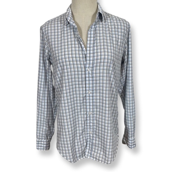 Frank & Eileen Frank Classic Button Up Shirt Tailored Fit Checkered Blue/Gray - Picture 1 of 9